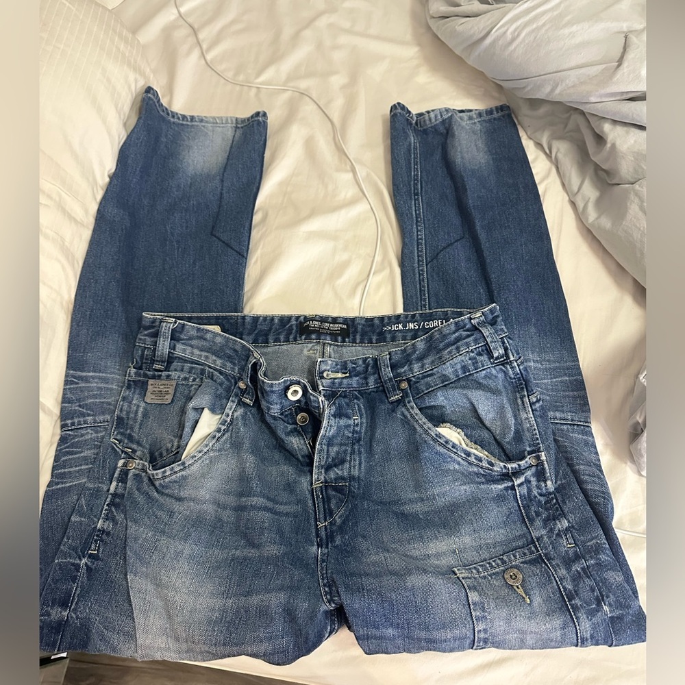 Jack and Jones Blue Relaxed Fit Jeans